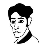 Doodle character icon of ugly man vector