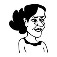 Doodle character icon of ugly man vector