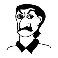 Ugly cartoon character of half bald man vector