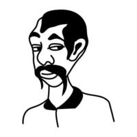 Ugly cartoon character of half bald man vector