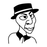 Ugly cartoon character of half bald man vector