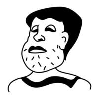 Ugly cartoon character of half bald man vector