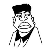 Ugly cartoon character of half bald man vector