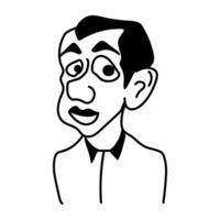 Ugly cartoon character of half bald man vector