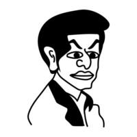 Ugly cartoon character of half bald man vector