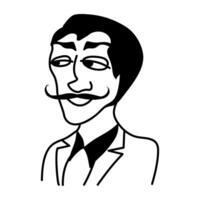 Ugly cartoon character of half bald man vector