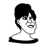 Ugly cartoon character of half bald man vector