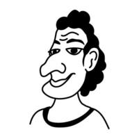 Ugly cartoon character of half bald man vector