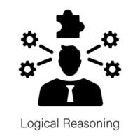 Trendy solid icon of logical reasoning vector