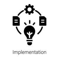 Ready to use solid icon of implementation vector