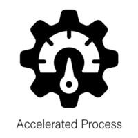 Accelerated process icon in filled style vector
