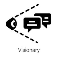 Easy to use solid icon of visionary vector