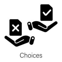 Ready to use solid icon of choices vector