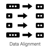 A customizable solid icon of data alignment vector