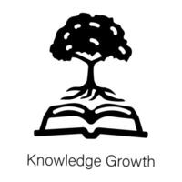 Get this solid icon of knowledge growth vector