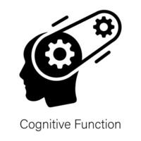 Check this solid icon of cognitive function vector