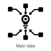 Well-crafted solid icon of main idea vector