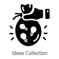 A solid icon of idea collection vector