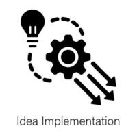 Filled style icon of idea implementation vector