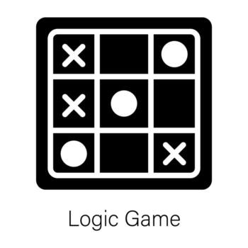 Logic game icon in glyph style vector