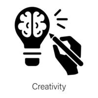 Ready to use glyph icon of creativity vector