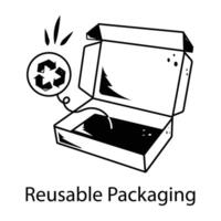 A hand drawn icon of reusable packaging vector
