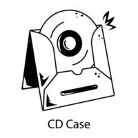 A hand drawn icon of paper cd case vector