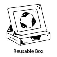 Hand drawn style icon of reusable box packaging vector