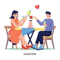 Ready to use flat illustration of couple date vector