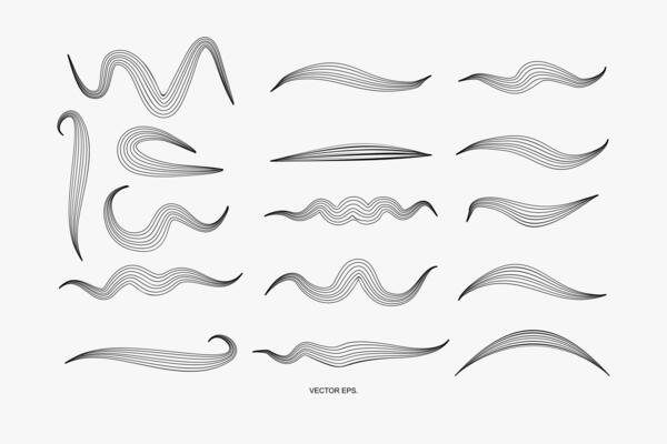 abstract design elements set, including a black, white oval shape, bacteria, virus and germ