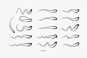 abstract design elements set, including a black, white oval shape, bacteria, virus and germ vector
