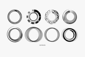 abstract design elements set, including a black, white oval shape, bacteria, virus and germ vector