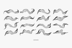 abstract design elements set, including a black, white oval shape, bacteria, virus and germ vector