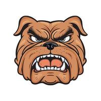 Angry Bulldog Face Illustration, Fierce Bulldog Mascot on a white background vector