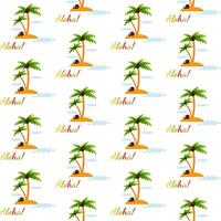 Exotic tropical seamless palm tree and coconut pattern. Aloha party, Hawaii concept. Can be used in textile and wallpaper, wrapping-paper design. vector