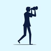 silhouette of a man looking through a telescope vector