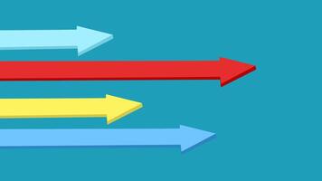 three arrows pointing in different directions on a blue background vector