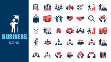 Set of business icons. Easily changes to any color. vector