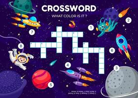 Crossword space quiz game grid, find a color vector