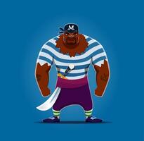 Cartoon African pirate or corsair sailor character vector