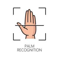 Biometric identification, palm recognition icon vector
