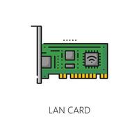 Computer network software color thin line icon vector