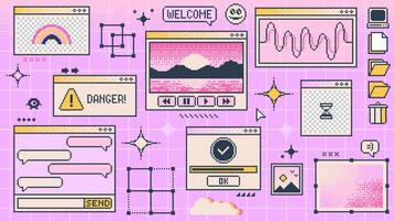 Retro y2k computer pc window page screen interface vector