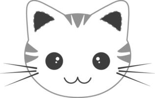 a cat face with a big smile on its face vector
