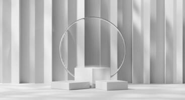 White Podium Minimal For Product Display Showcase Presentation 3D Rendering photo