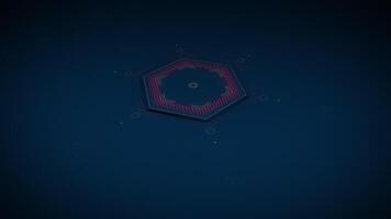 3D motion graphics hexagon floor and digital hud graphical user interface movement modern design technology abstract background video