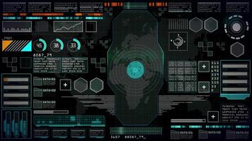 Abstract digital background, User interface head up display with digital information, Futuristic interface computer desktop screen display background. video