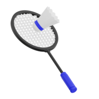 3d hacer raqueta y volante bádminton icono ilustración. aislado en transparente antecedentes png