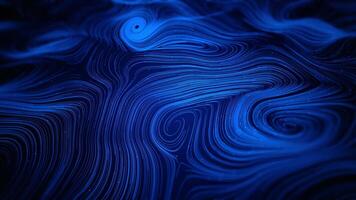 Blue Color Abstract Backdrop Animated of Digital Particle and Line. Wavy backdrop curved and swirl line. Digital Cyberspace Background video