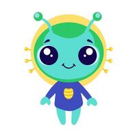 Cartoon alien on white background vector